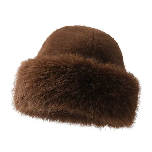 Winter Fashion Faux Fur Bucket Hat